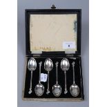 Cased set of 6 hallmarked silver spoons - Approx weight 85g