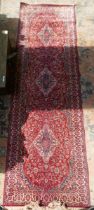 Belgian red patterned floor runner