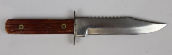 WWII Japanese airman's antler handle sawback survival knife