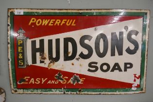 Original enamel sign - Hudson Soap - Approx size: 66cm x 40cm