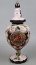 Lidded urn - Approx height: 49cm