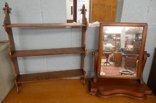 Victorian vanity mirror together with wall shelves