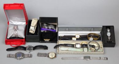 Large collection of watches to include Boss, Guess, Vinatge Accurist etc