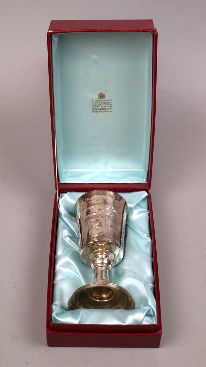 Aurum boxed hallmarked silver Hertford Elizabethan Chalice - Approx 16cm tall