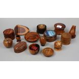 Various treenware to include lignum, ebony & burr wood