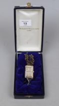 St James House Company silver & gilt book form watch with chain