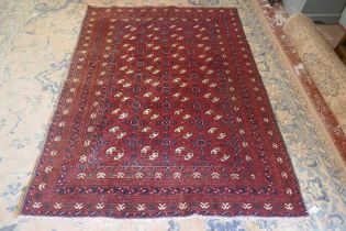 Mid 20thC vintage Afghan tribal wool handwoven rug - Approx 211cm x 150cm