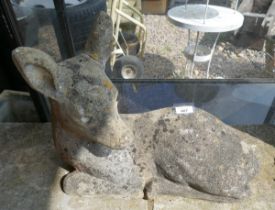 Stone Bambi figure - Approx H: 37cmÿ L: 54cm