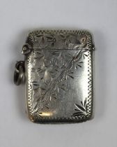 Hallmarked silver vesta case