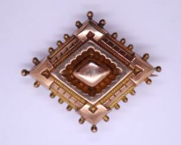 Victorian gold locket brooch