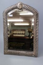 Large silver framed mirror - Approx size: 62cm x 42cm