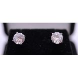 Pair of artificial diamond stud earrings