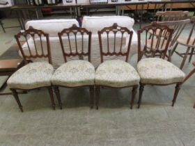 A set of four late Victorian parlor chairs