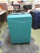 +VAT A blue/green American Tourister large suitcase