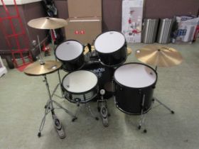 A Cannon 'Adder' five piece drum kit with hardware and cymbals Hardware included: 2x cymbal