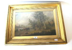 Anton Wallner (1801 - 1863), 'The Drover's Way', signed, oil on canvas, 44cm x 64cm