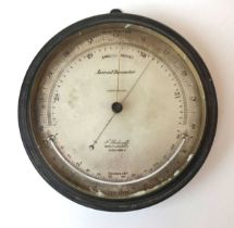 A late 19th century metal cased compensated aneroid barometer, inscribed for 'F Pastorelli, 208