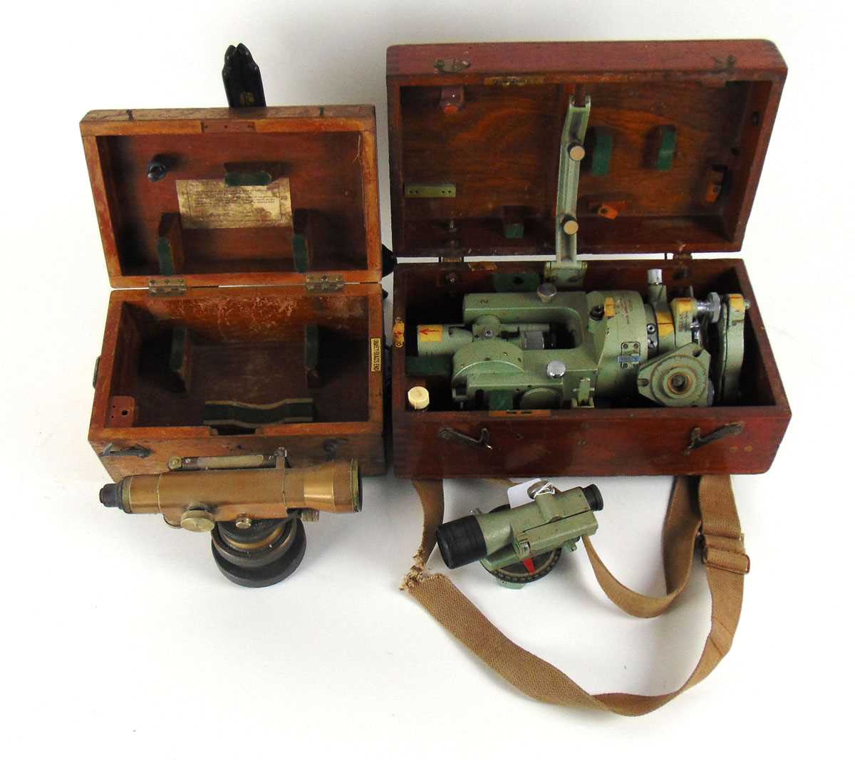 A Cooke V22 Mine surveyors theodolite by Vickers Instruments Ltd, in fitted wood box; a Cooke - Image 2 of 2