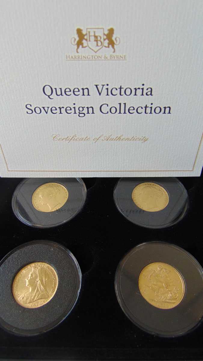 A Harrington & Byrne Queen Victoria Sovereign Collection containing four full sovereigns dated 1855, - Image 2 of 2