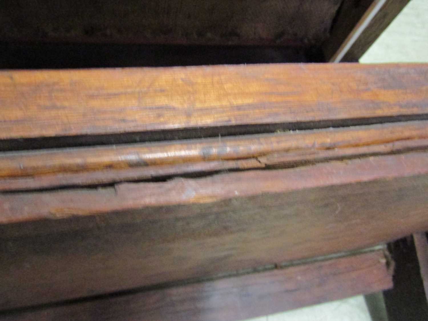 A late 19th century oak metamorphic library chair, converting to four trapezoidal steps, the - Image 8 of 13