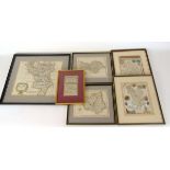 A collection of framed 18th century and later hand coloured cartography, Emanuel Bowen, The Road