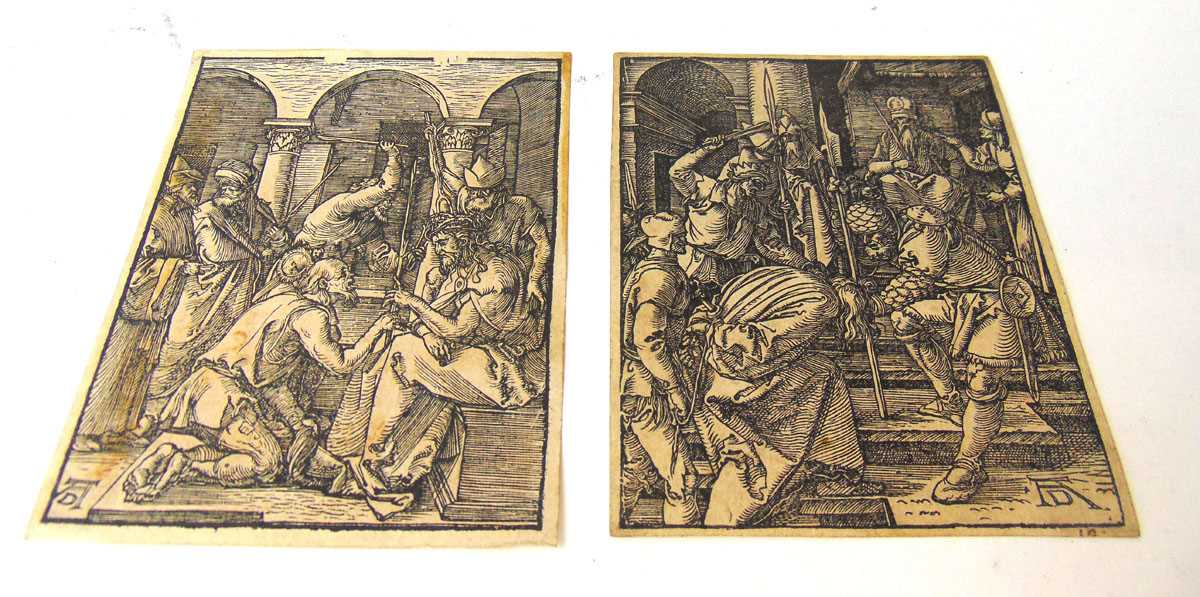 Albrecht Durer (German, 1471-1528), Christ Crowned with Thorns' & Christ Before Annas', woodcuts,