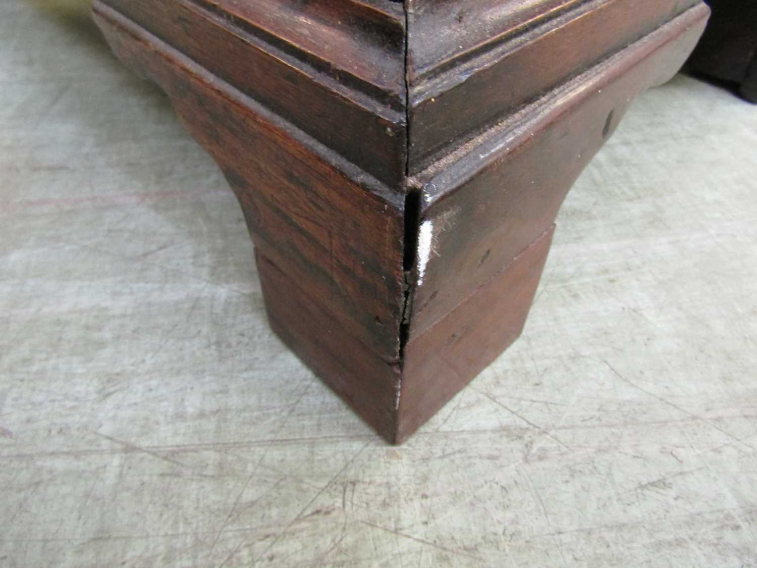 A George III mahogany desk, the top with applied moulded edge, above a long drawer fitted with a - Image 11 of 17