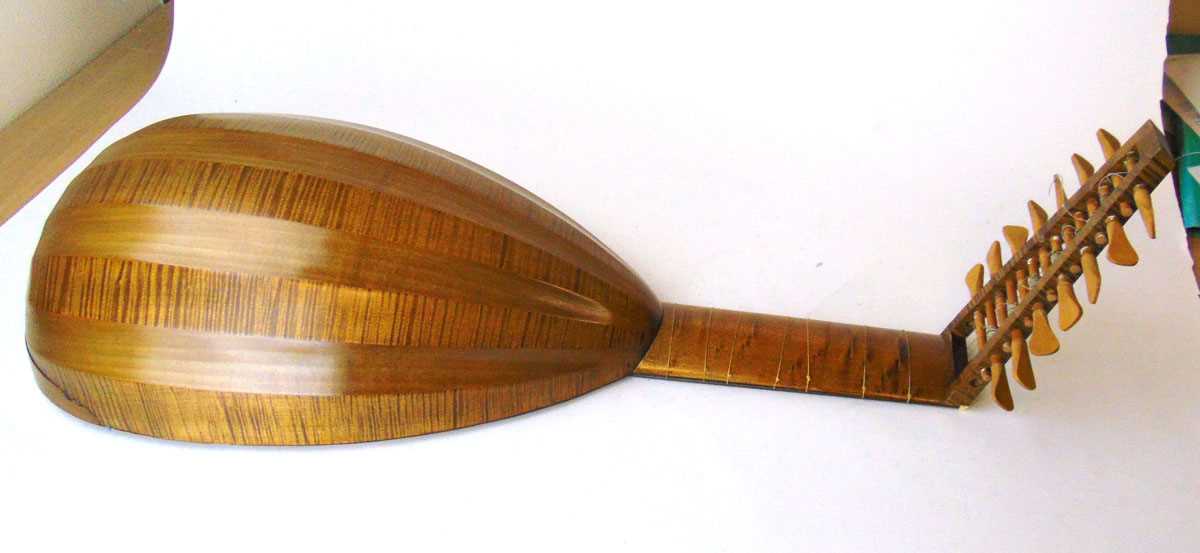 X English renaissance style 15 string lute, with ink inscribed makers label for Ian Harwood and John - Bild 5 aus 29