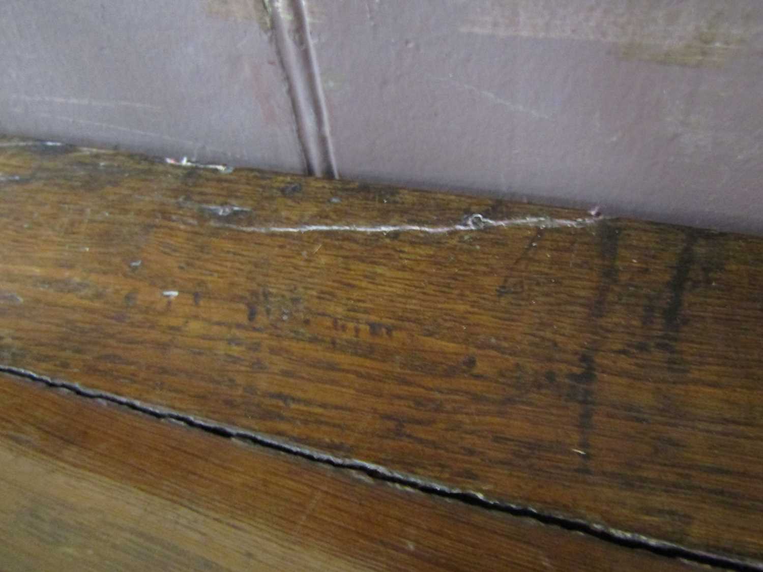 A mid 18th century oak chest of drawers, with crossbanded decoration and later bone escutcheons, - Image 7 of 13