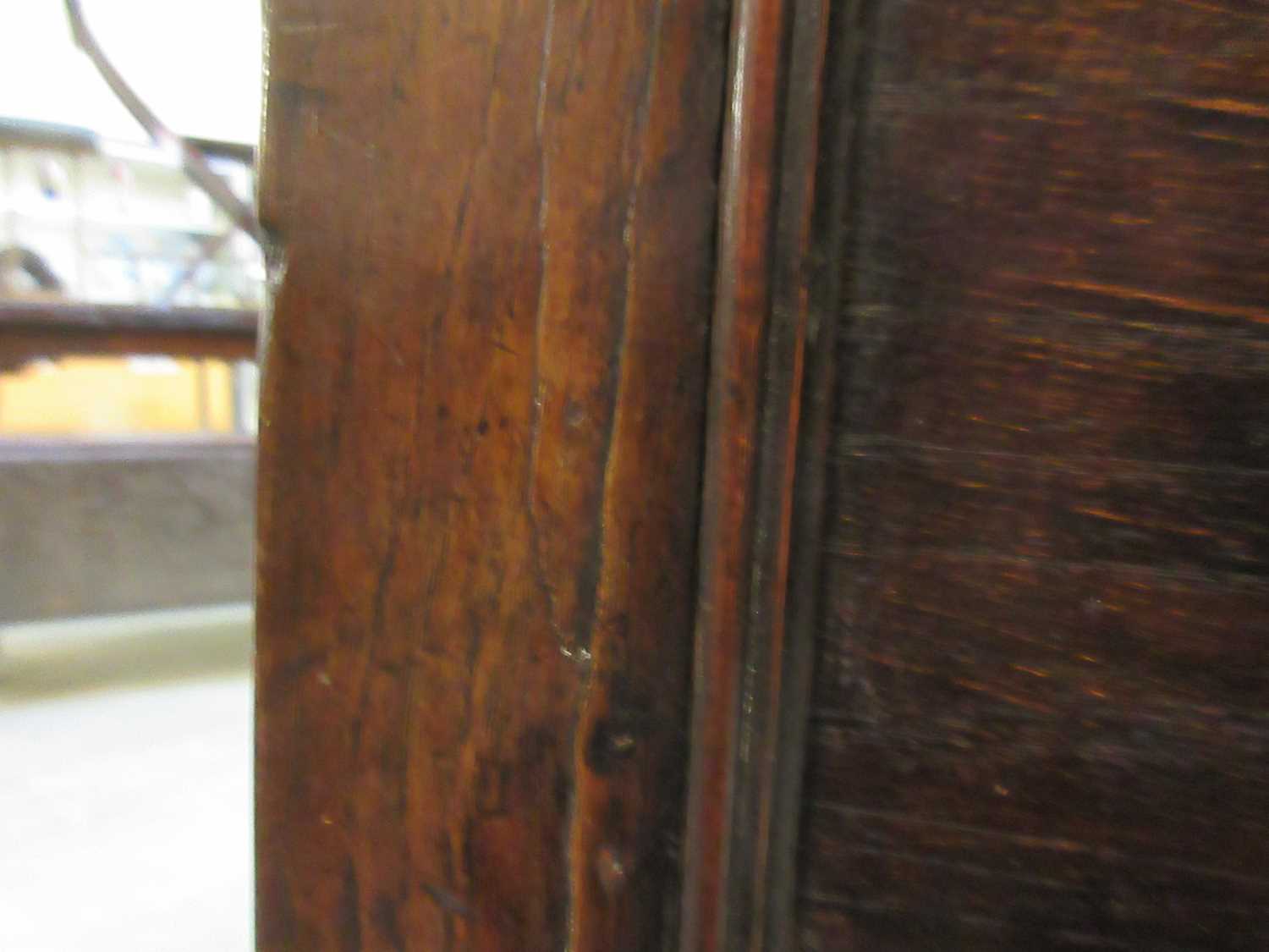 An 18th century oak and mahogany crossbanded dresser, the two plank top with moulded edge above - Image 25 of 26