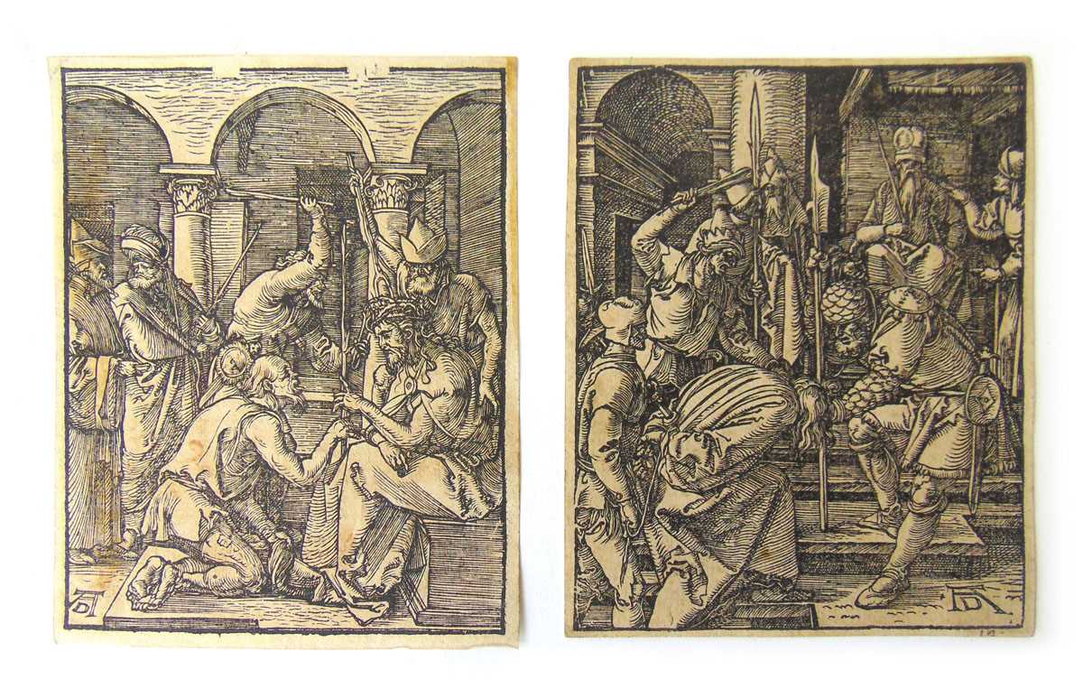 Albrecht Durer (German, 1471-1528), Christ Crowned with Thorns' & Christ Before Annas', woodcuts, - Image 2 of 2