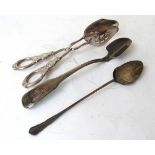 A George III silver fiddle pattern stilton scoop, William Knight II London 1816; and a silver