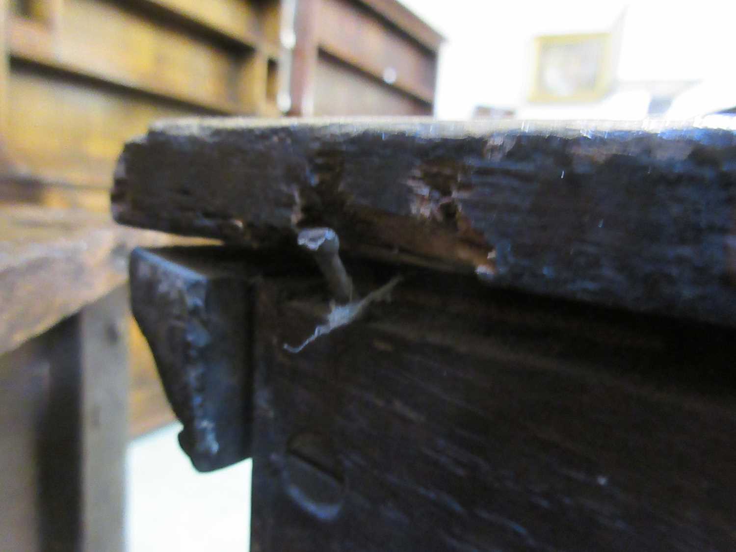 An 18th century oak and mahogany crossbanded dresser, the two plank top with moulded edge above - Image 23 of 26