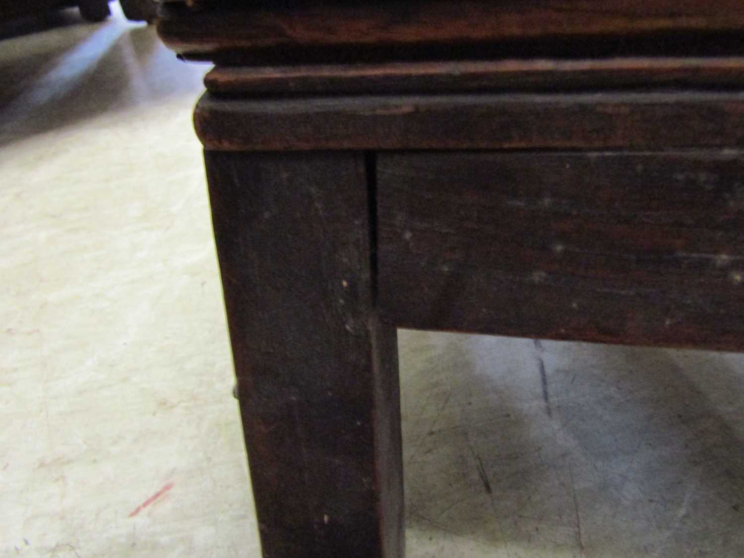 A late 19th century oak metamorphic library chair, converting to four trapezoidal steps, the - Image 10 of 13