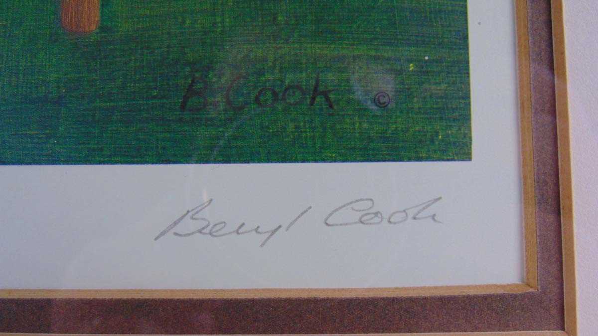 Beryl Cook (1926-2008), 'The Poetry Reading', colour print, signed in pencil in the margins, with - Image 3 of 3