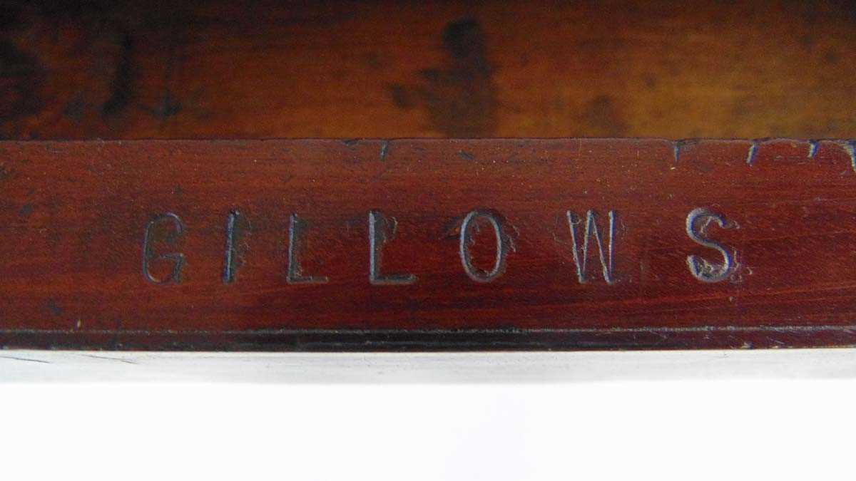 A Victorian mahogany side table, with two short drawers, one stamped Gillows, on gothic style legs - Image 3 of 4