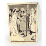 Tom Browne (1872 - 1910), humorous sketch, inscribed in ink verso 'At the wedding reception -