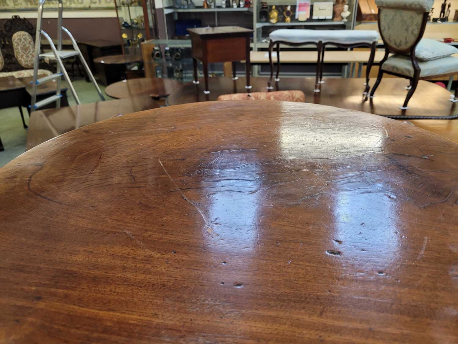 A Regency mahogany occasional table, the circular top with applied match striker edge, on a - Image 5 of 8