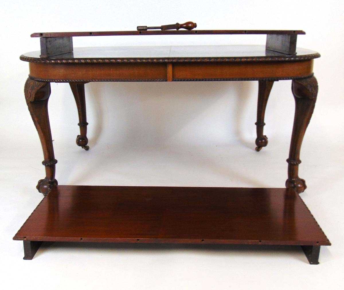 A mahogany extending dining table, early 20th century, with carved gadrooned edge, supported on four - Image 11 of 11