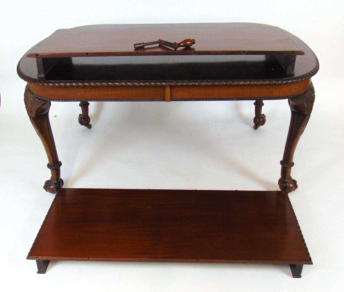 A mahogany extending dining table, early 20th century, with carved gadrooned edge, supported on four - Image 10 of 11