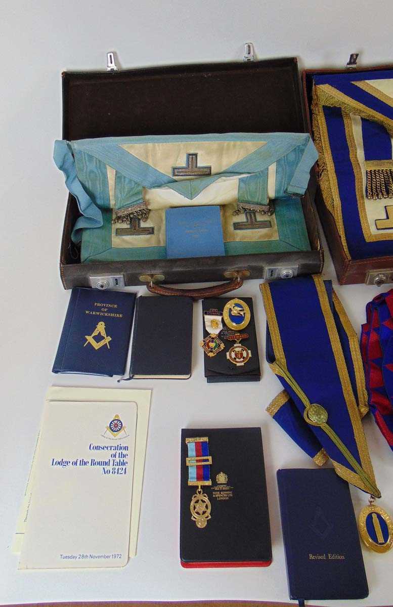 A collection of Masonic regalia, principally Warwickshire, to include numerous silver and silver - Image 10 of 13