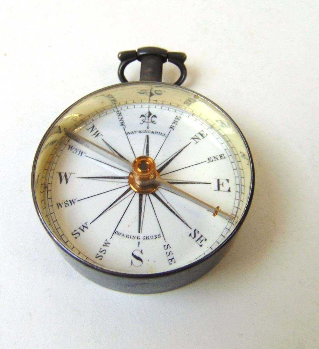 A George IV silver cased pocket compass, Richard Sibley I, London 1827, the white enamel dial - Image 2 of 3