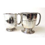 Two silver christening mugs, Sidney hall & Co, Sheffield 1934; and Pinder Brothers, Sheffield