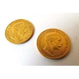 Kingdom of Prussia, Wilhelm II, 2 x gold 20 Deutches Reich Mark, 1904 & 1905, A, Berlin