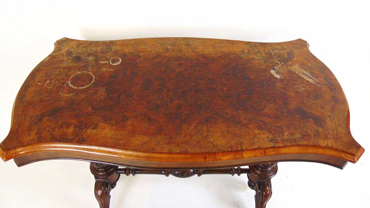 A Victorian burr walnut occasional table, with quarter veneered book matched top with shaped - Image 2 of 5