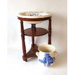 A 19th century mahogany wash basin stand, fitted with a Brown Westhead Moore & Co 'Canova' pattern