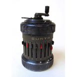 A Type II Curta calculator by Curt Herzstark, serial number 543852, made in Liechtenstein by Contina