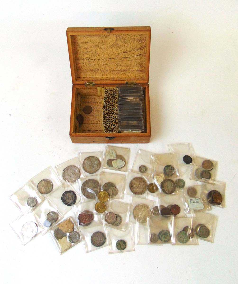 A collection of world coins, 17th to 20th century, to include Elizabeth I silver shillings and groat - Image 3 of 3