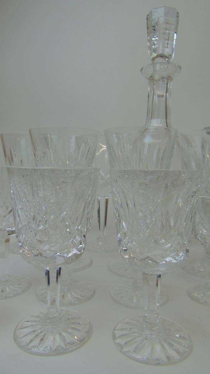 A part suite of Waterford 'Lismore' pattern drinking glasses, comprising a decanter and stopper, - Image 5 of 6