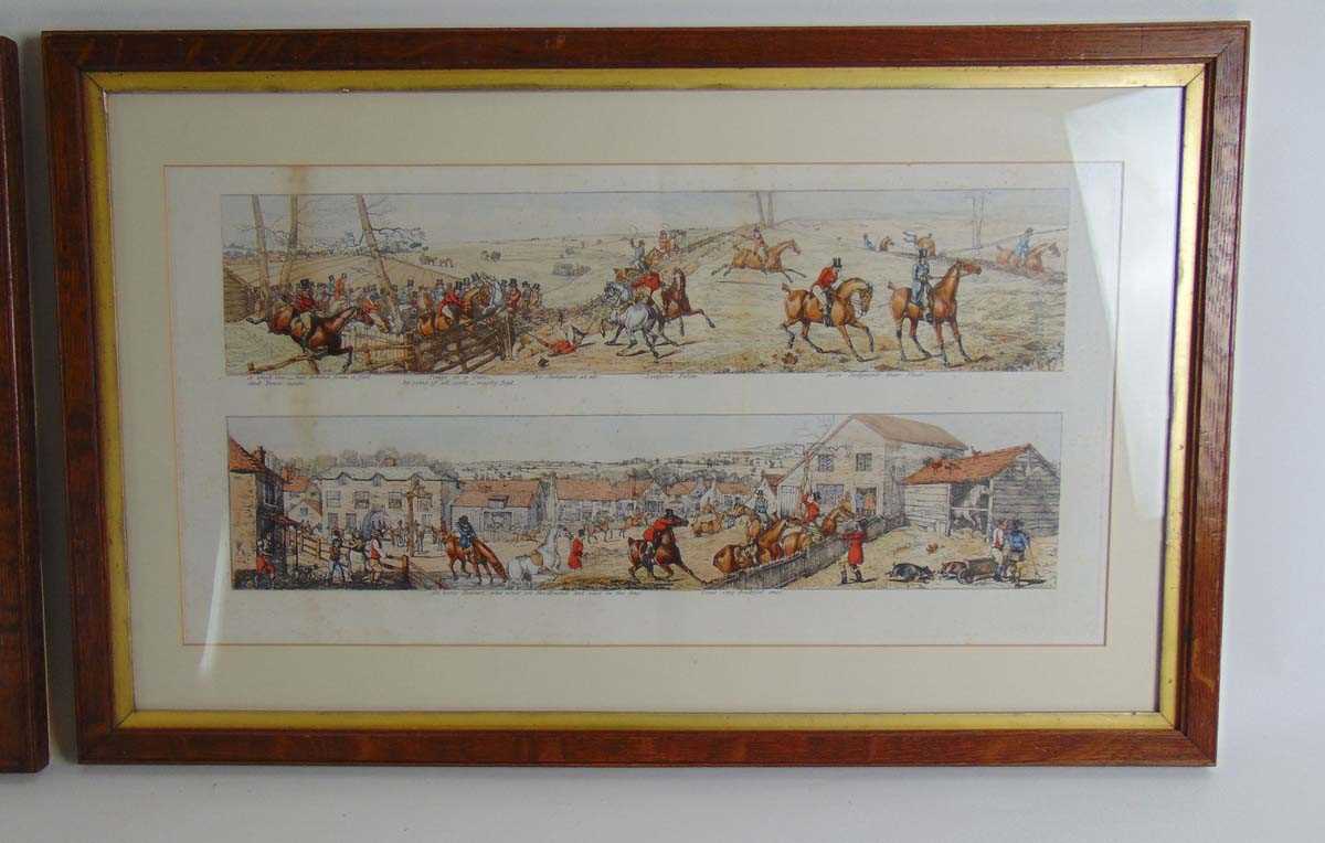 After Henry Thomas Alken, a set of coloured engravings of fox hunting scenes with captions - Image 3 of 4